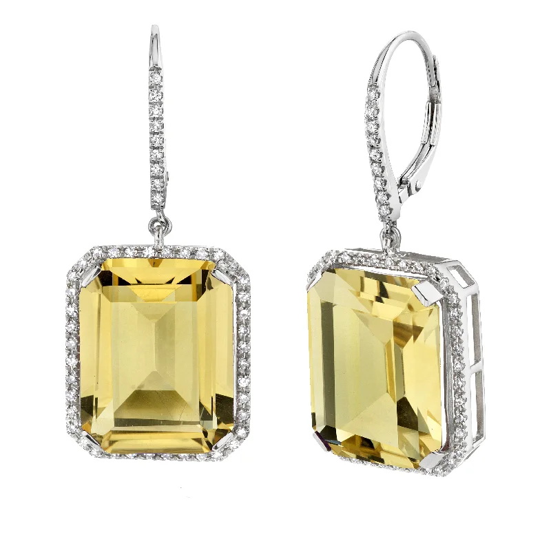 Stylish Stud Earrings-YELLOW TOPAZ PORTRAIT  EARRINGS