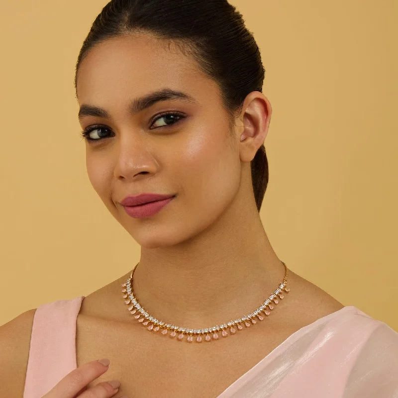 Layered Choker Necklace-Zircon Necklace 177252