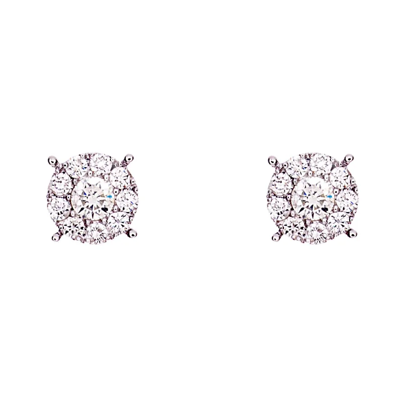 Silver Stud Earrings-Diamond Earrings - EED4438