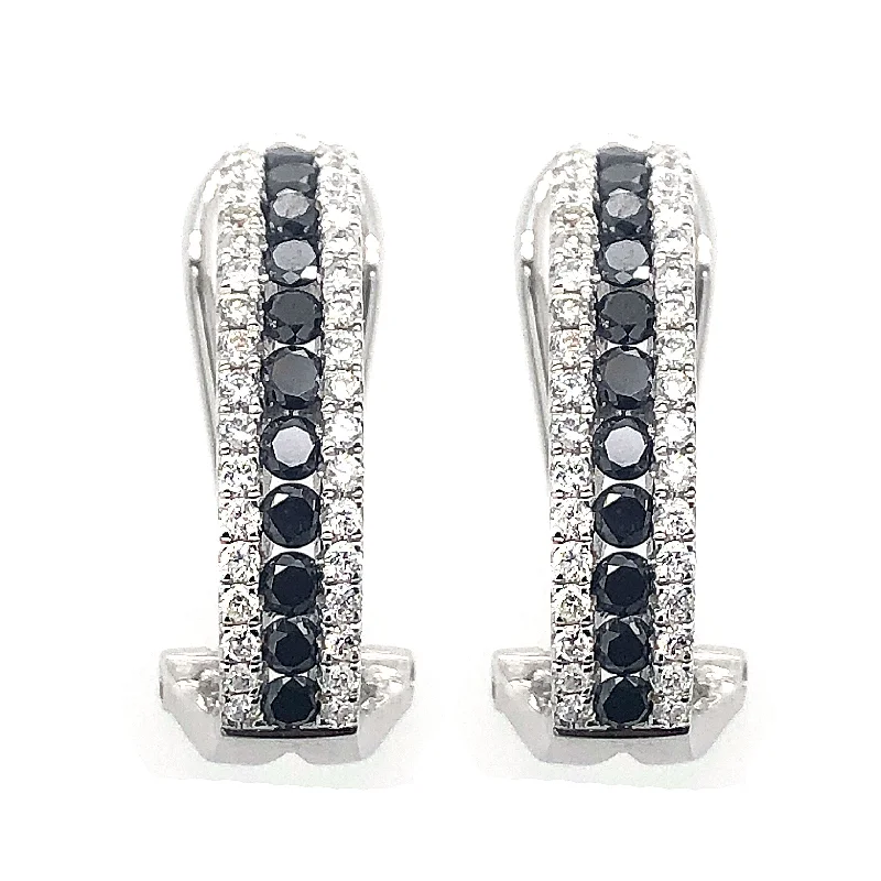 High-End Earrings-Black Diamomnd Earrings