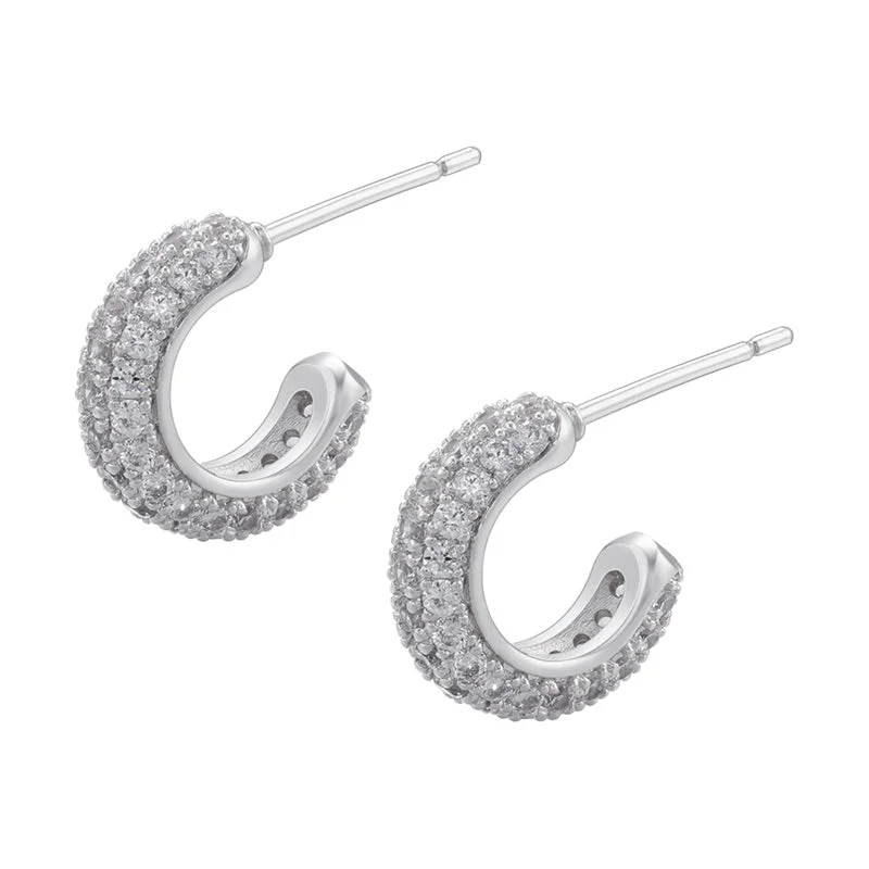 White Gold Color White Diamond 1 Pair