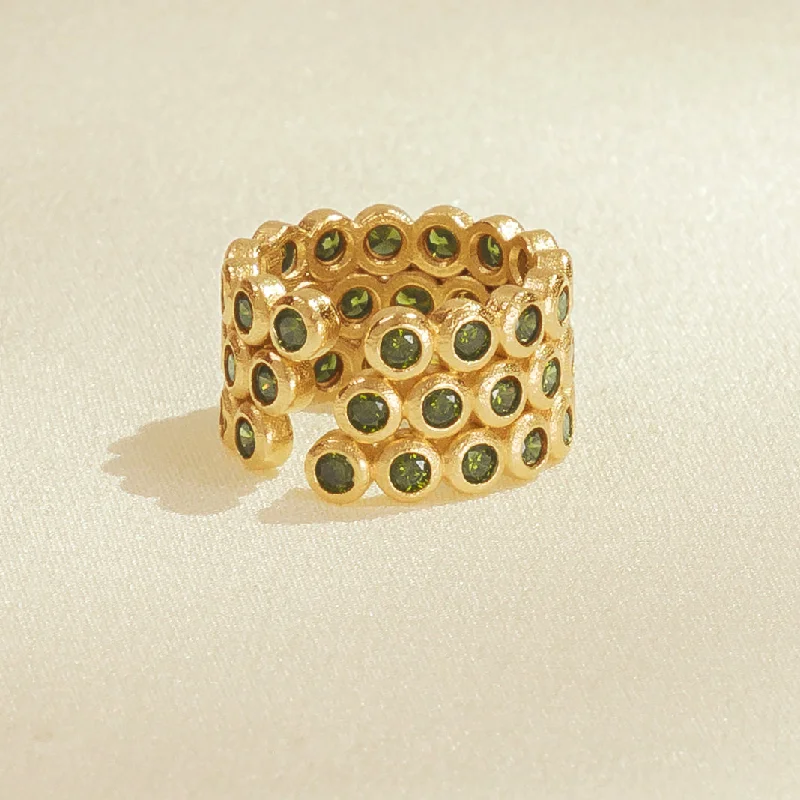 Amélia Trio Dark Green Ring