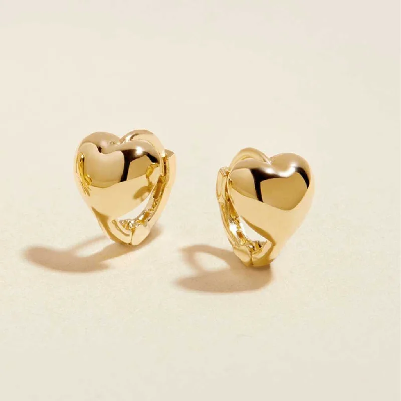 Pear Shaped Earrings-Boo heart mini huggie earrings