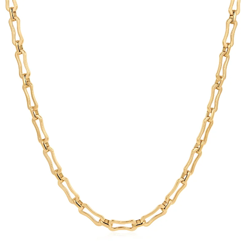 Classic Crystal Necklace-Gia Chain Gold