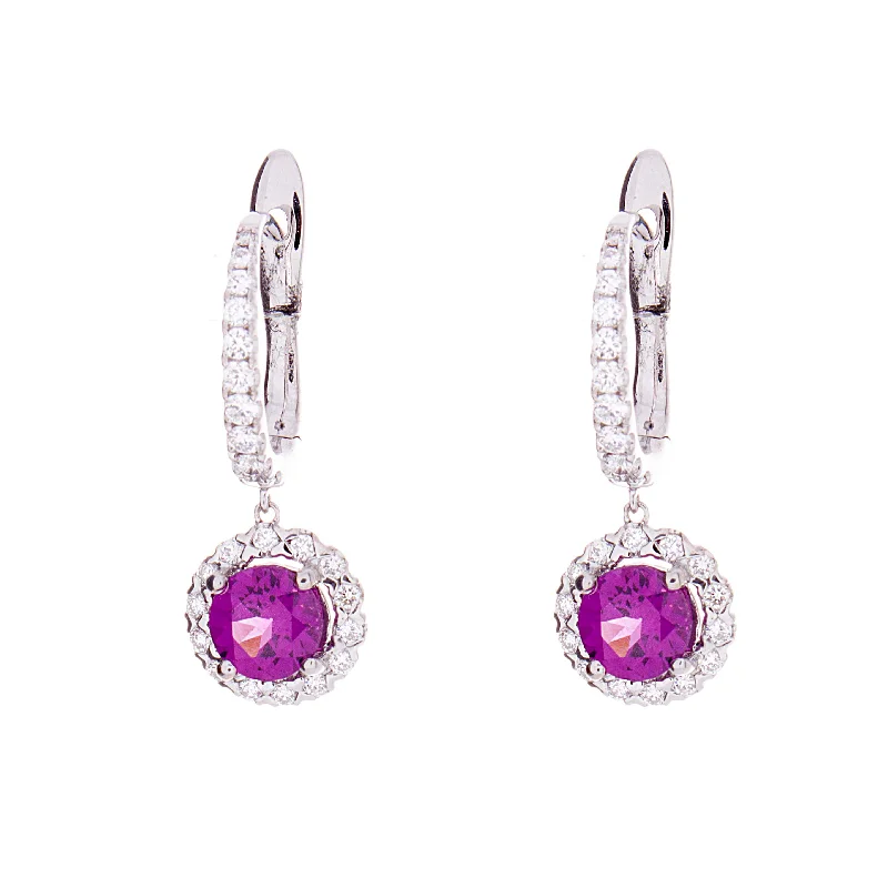 Cute Pearl Earrings-Purple Garnet Earrings