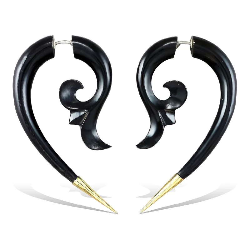 Stylish Hoop Earrings-<span>EFH-388<span>: </span></span>Fiona Drops - Horn