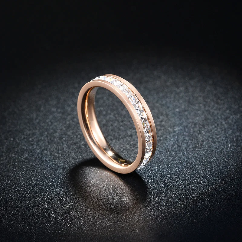 621 Rose Gold Single Row Diamond