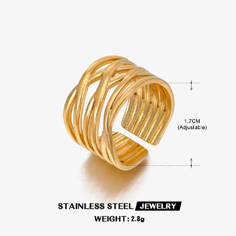 Golden Lines Ring